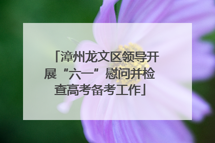 漳州龙文区领导开展“六一”慰问并检查高考备考工作